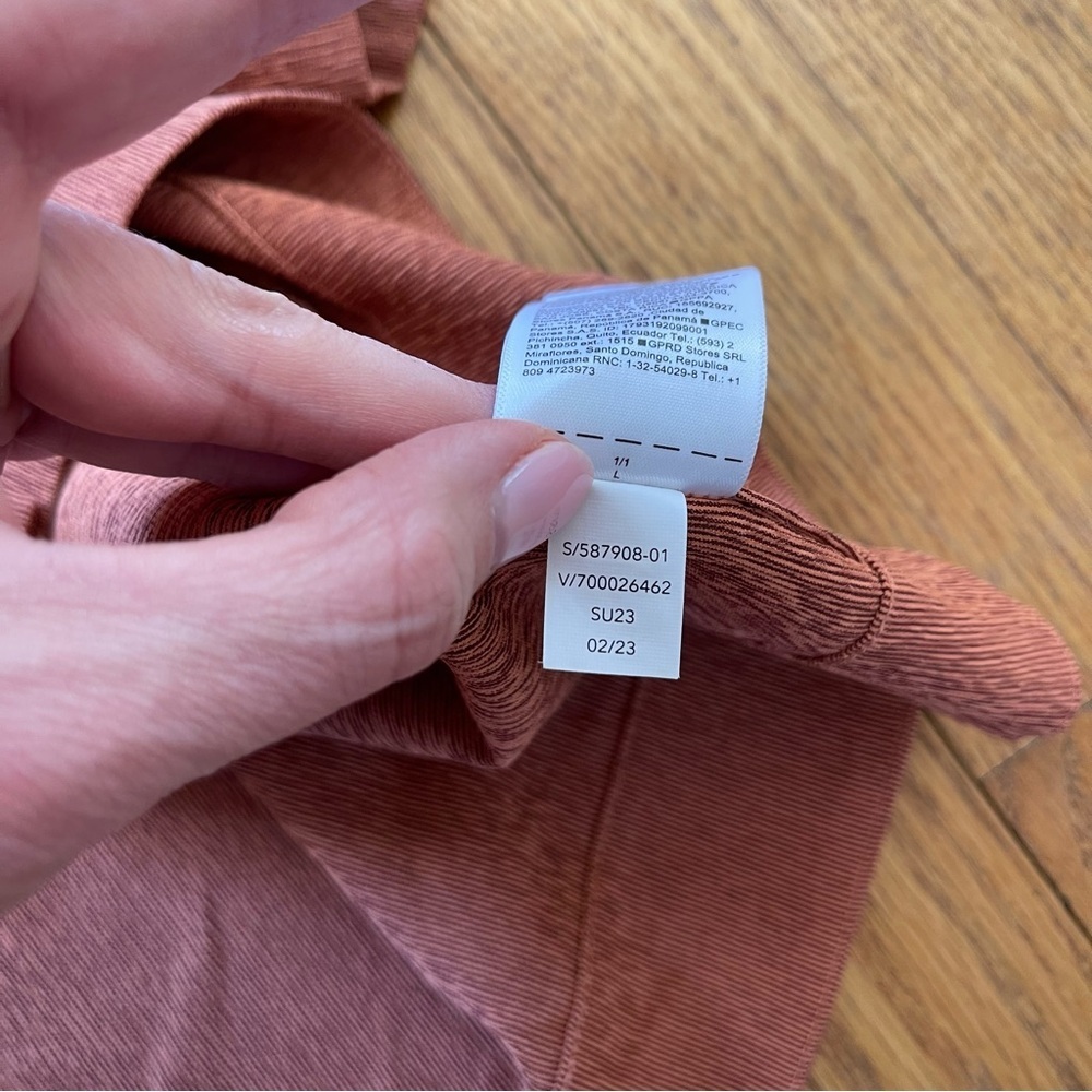 Athleta Echo Top Copper Button Down Short Sleeve 587908 Size Large NWOT - Picture 5 of 5